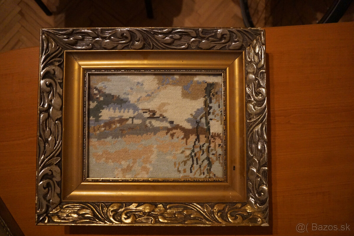 Predám vyšívaný obraz v zachovalom ráme