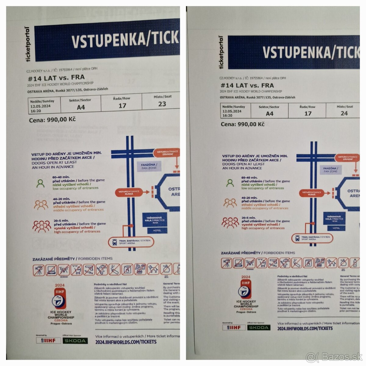 Listky na hokej MS 2024 Ostrava