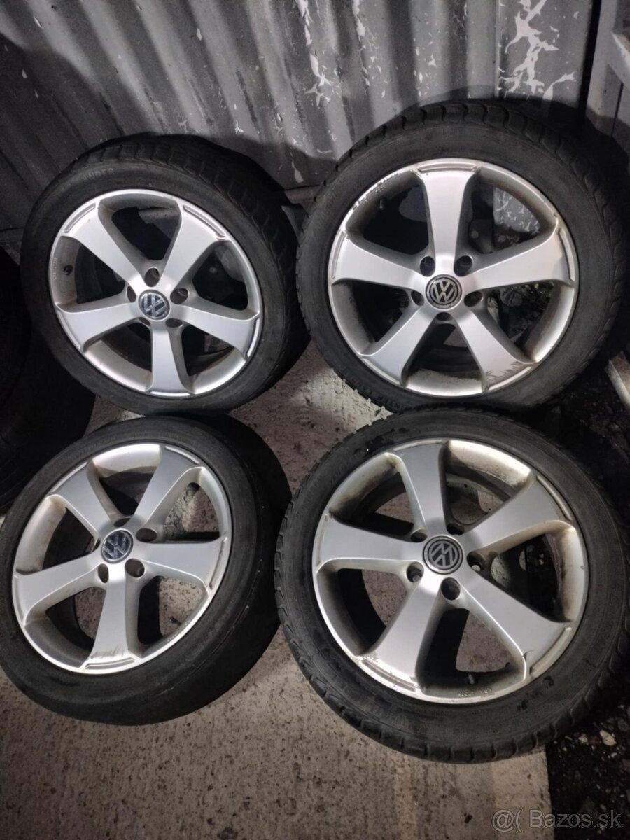 4ks alu disky orig. Vw 5x112 R17 pneu dojazd