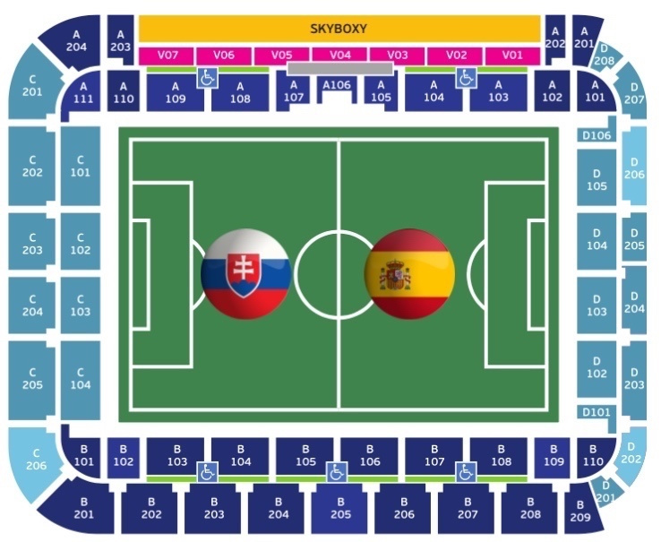 U21 Slovensko - Spanielsko -11.6. - 2 listky - 50EUR spolu