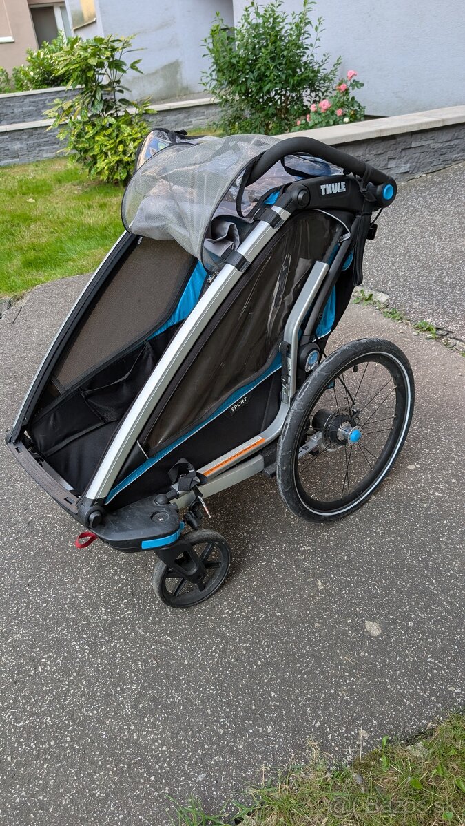 Thule Chariot Sport Blue – TOP STAV, málo používaný