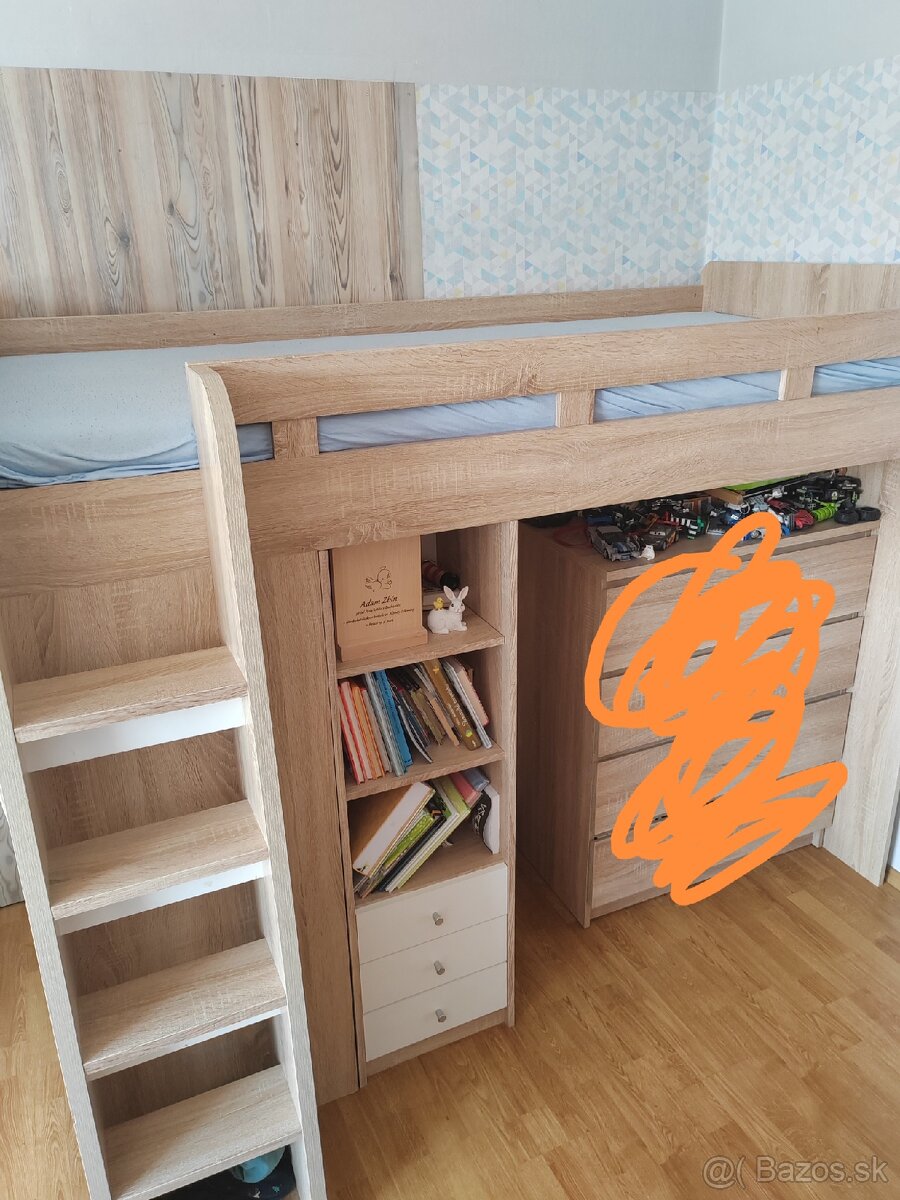 Predám detskú poschodovou postel zostavu