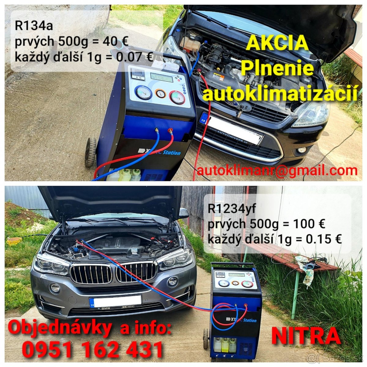 Auto - klimatizacie plnenie R134a
