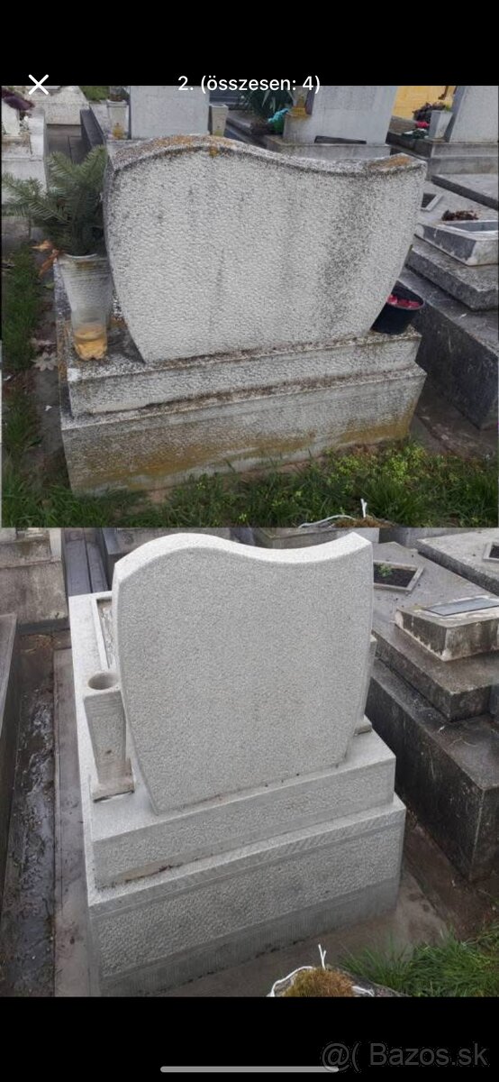 Čistenie náhrobného kameňa