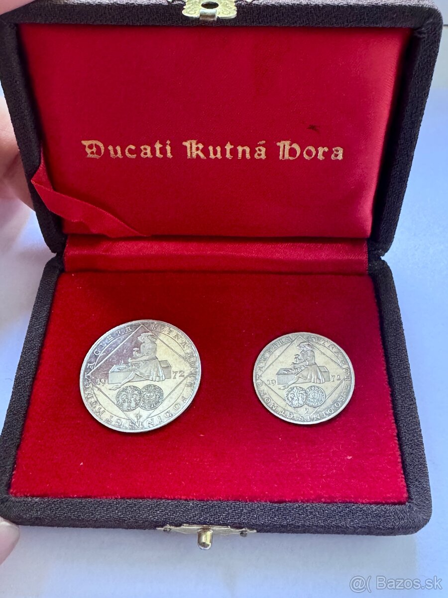 Sada 2 a 4 dukátových medailí z roku 1972 Kutná Hora v orign