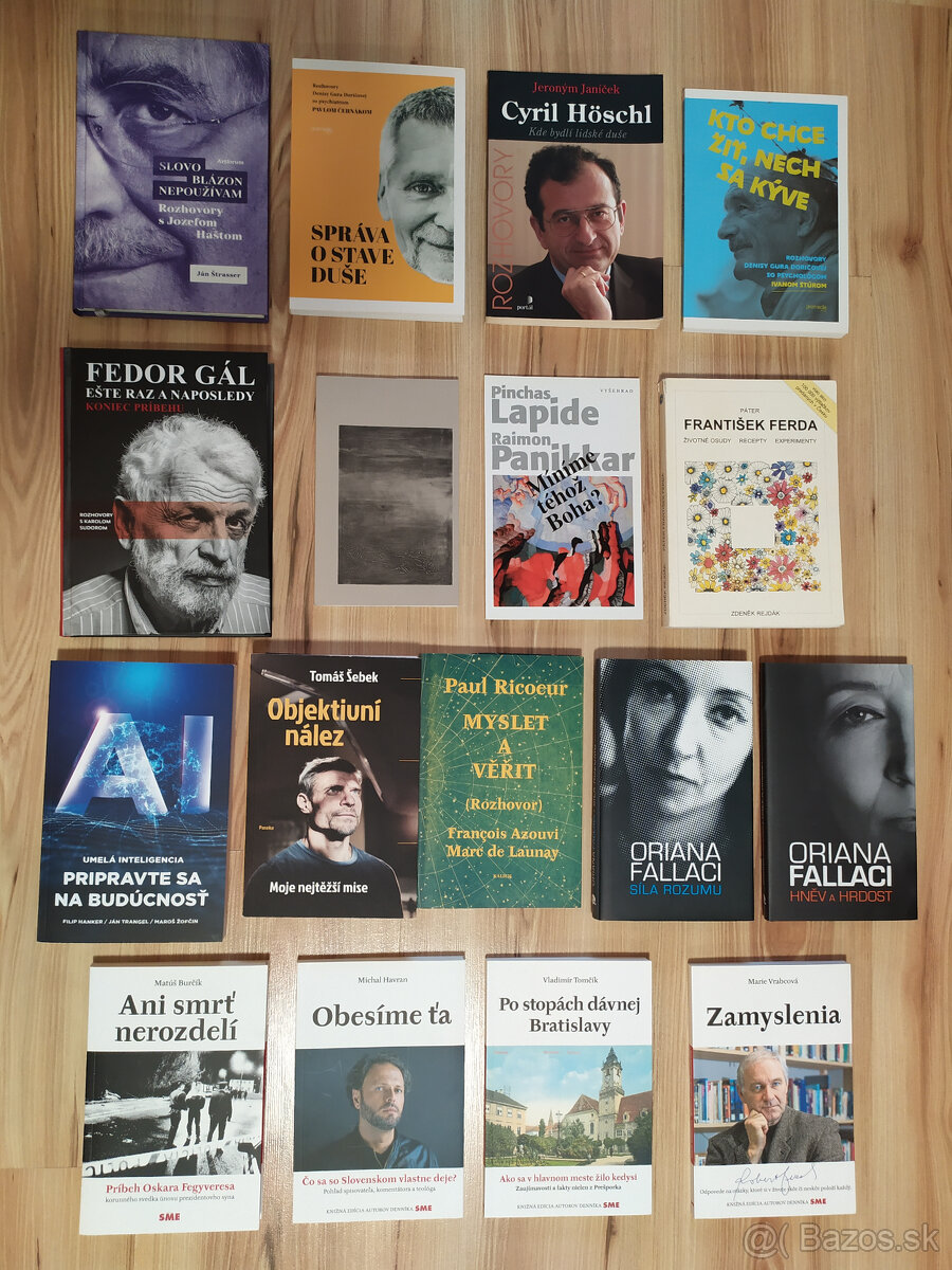 Knihy na predaj - rozhovory s osobnosťami, úvahy