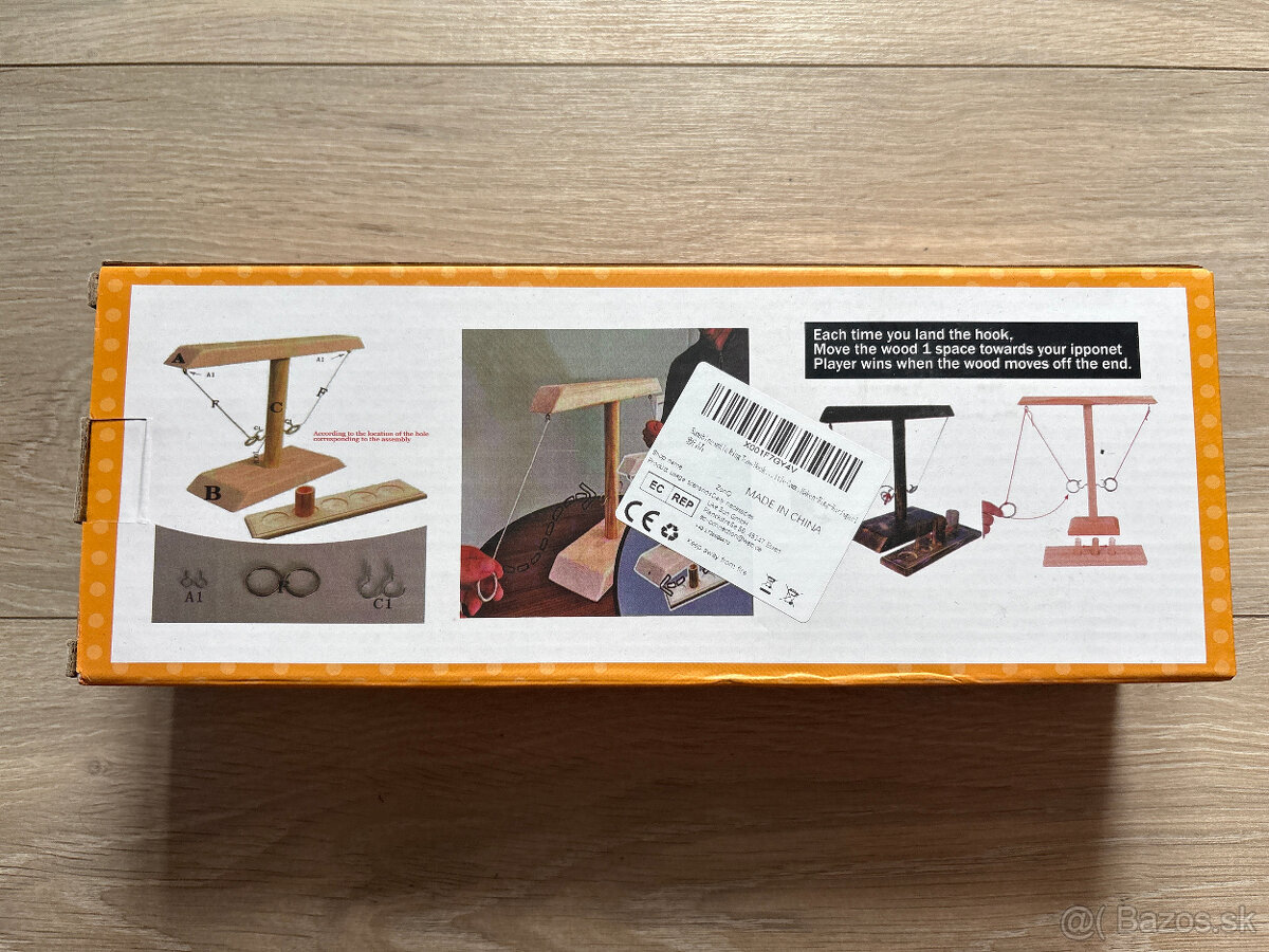 Drevená hra na hádzanie krúžkov