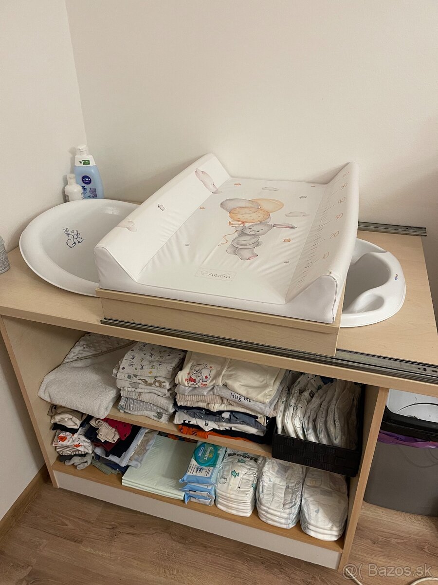 Prebaľovací pult 3v1 + vanička