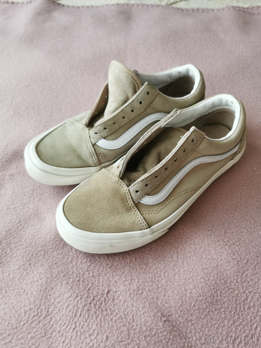 Svetlobéžové Vans tenisky, koža