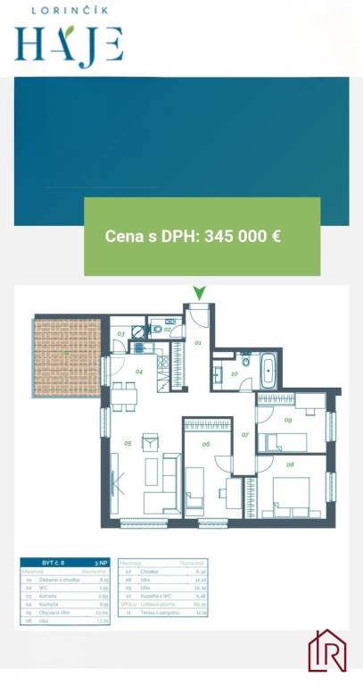 4i byt Lorinčík Háje (90m²) s terasou - holobyt Košice