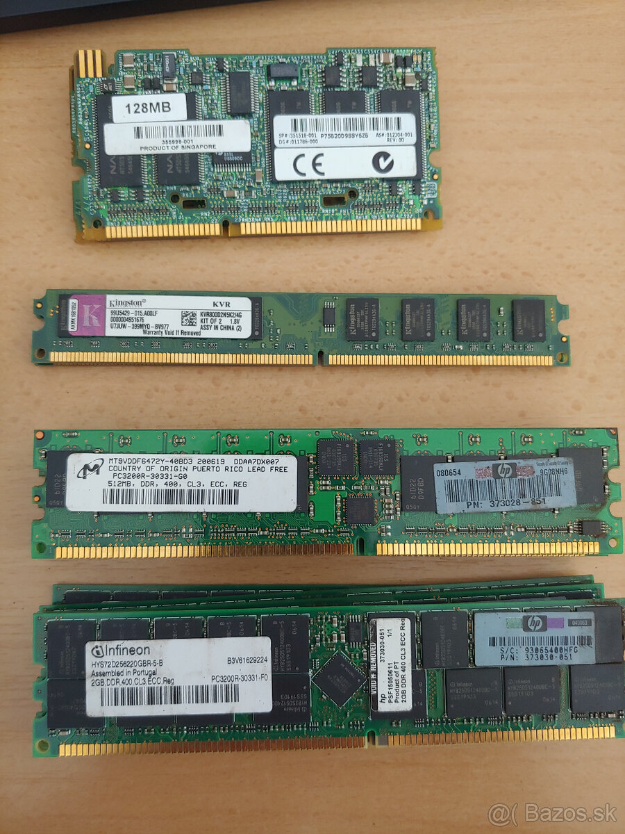 Staré serverové RAM DDR 512MB, 2GB