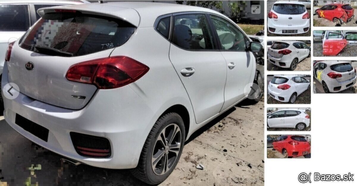 KIA CEED 2015 1.4 CRDI predám DVERE, ZRKADLO, MOTOR D4FC, TR