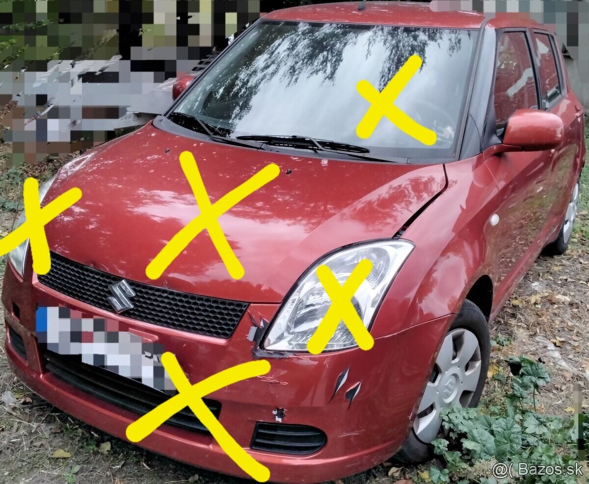 Suzuki SWIFT 1.3 2007 predám ZADNÁ NÁPRAVA, motor M13A, DVER