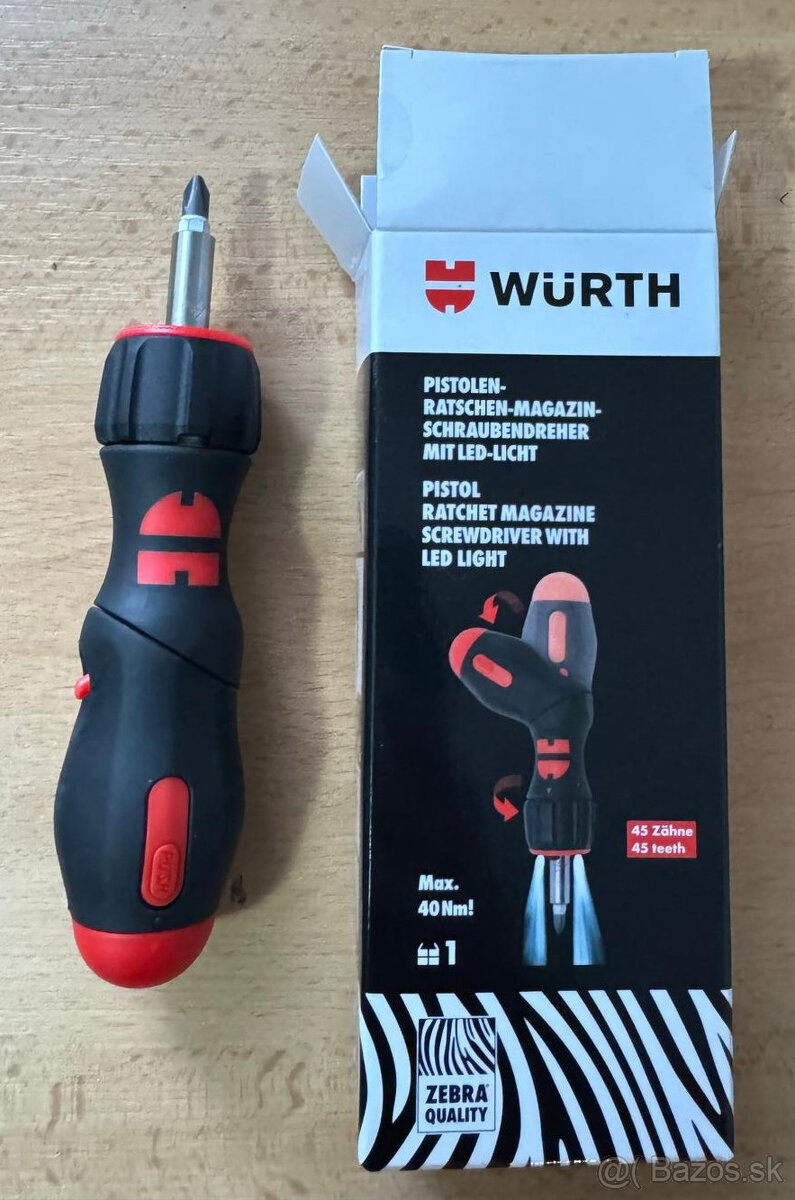 Wurth Pištoľový račňový skrutkovač so zásobníkom