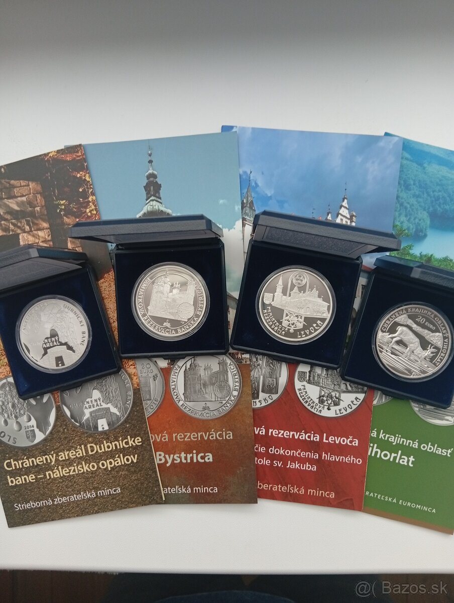 Strieborné 20 eurové mince PROOF