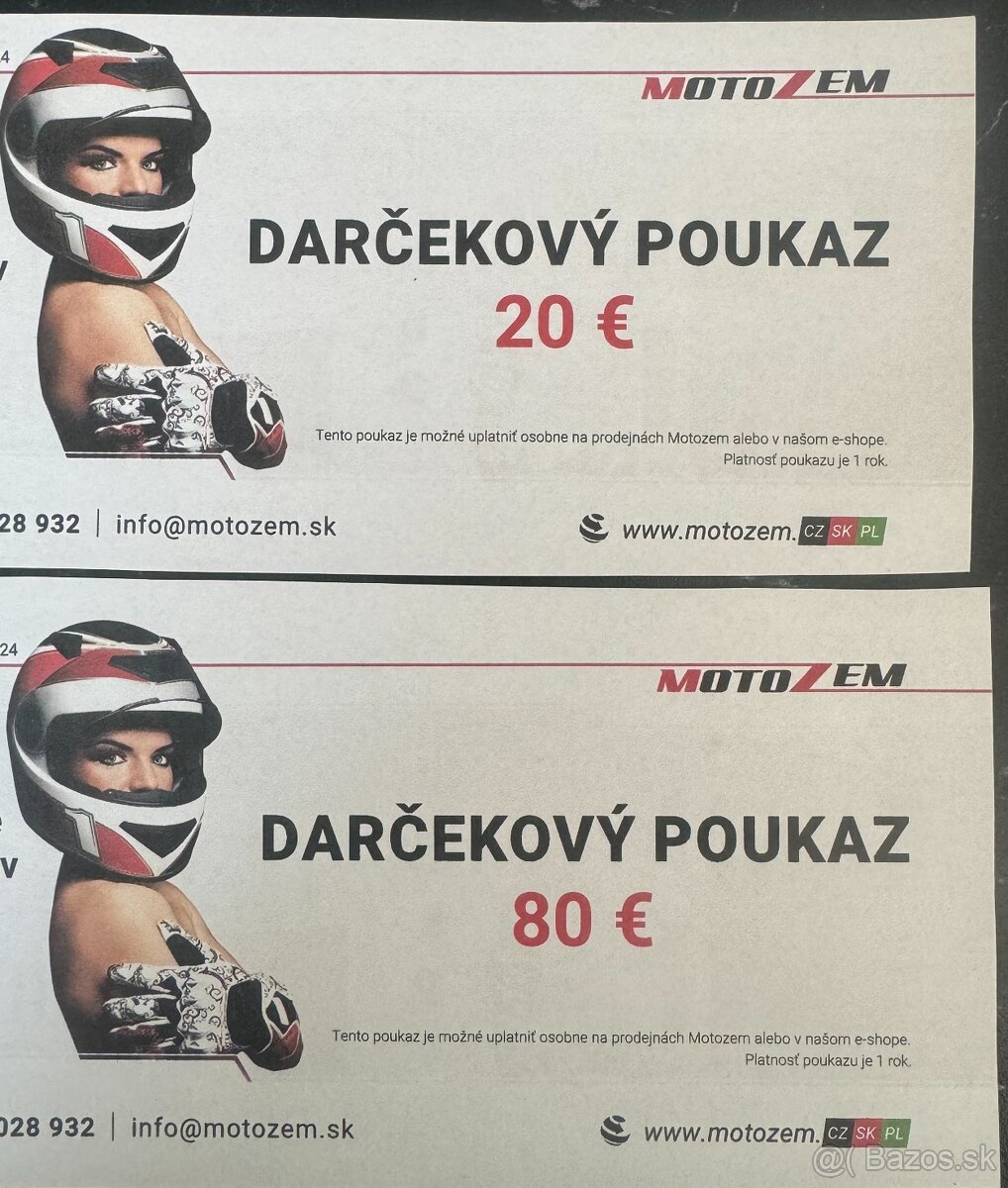 Darčekový poukaz Motozem