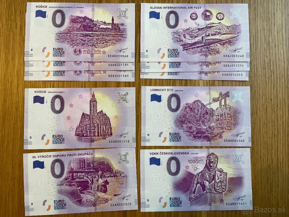 0 euro, eurosouvenir, bankovky ROK 2018