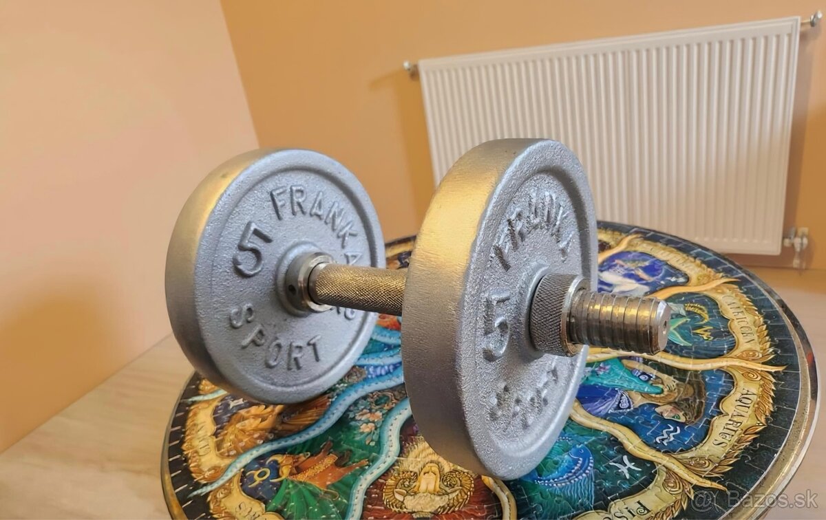 Jednoručné činky 2×12,5 kg – kovové, 45 € za obe