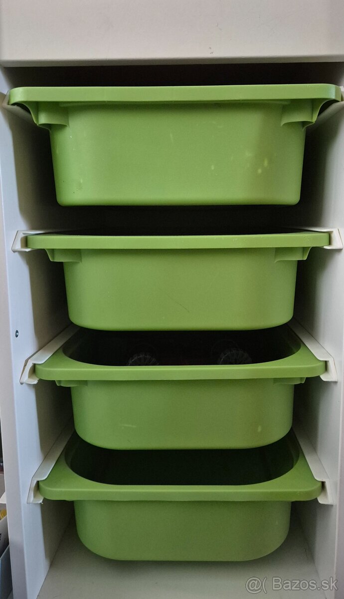 4x zelený úložný box Trofast