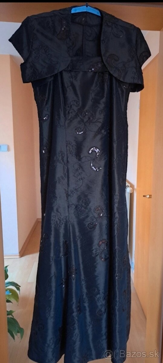 Spoločenské tmavohnedé šaty 46