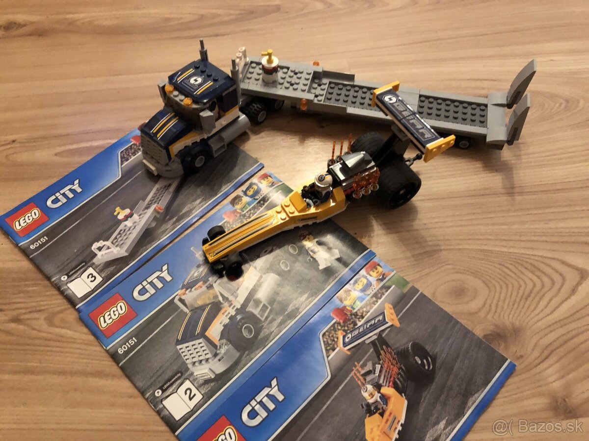Lego CITY 60151 - Dragster auto + Kamión s návesom