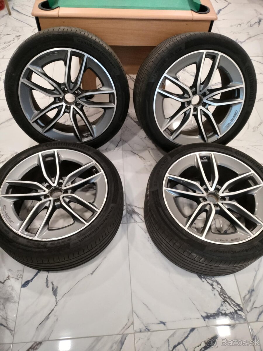 4ks alu disky r22 orig. AMG 5x112 r22 pneu + snimače tlaku