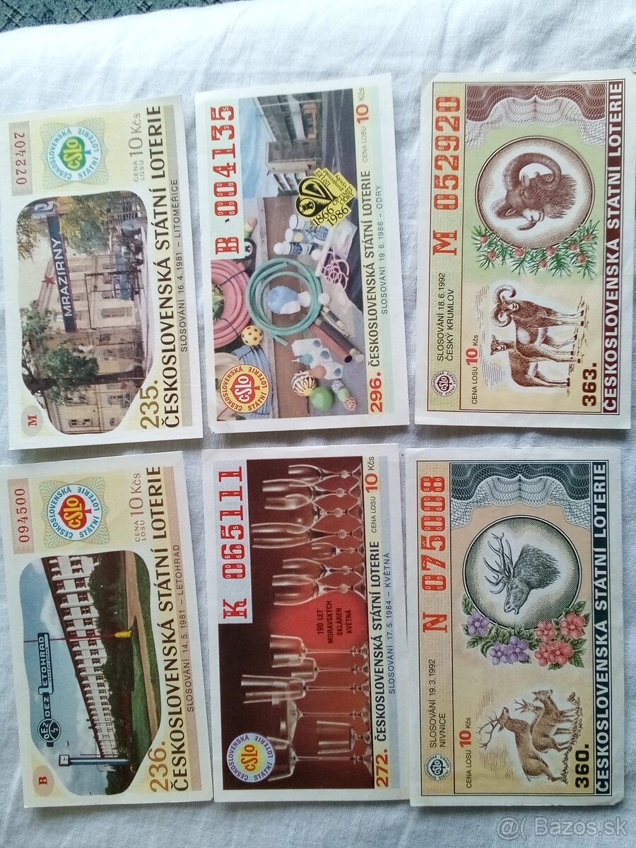 Staré žreby Československá Štátní Loterie