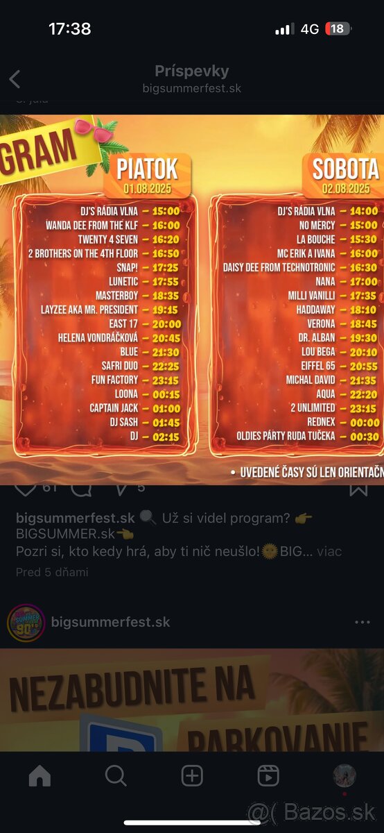 Big summer fest 2dnova vstupenka