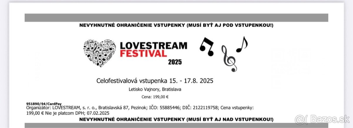 LOVESTREAM 2025 Festival 15. - 17.8. 2025