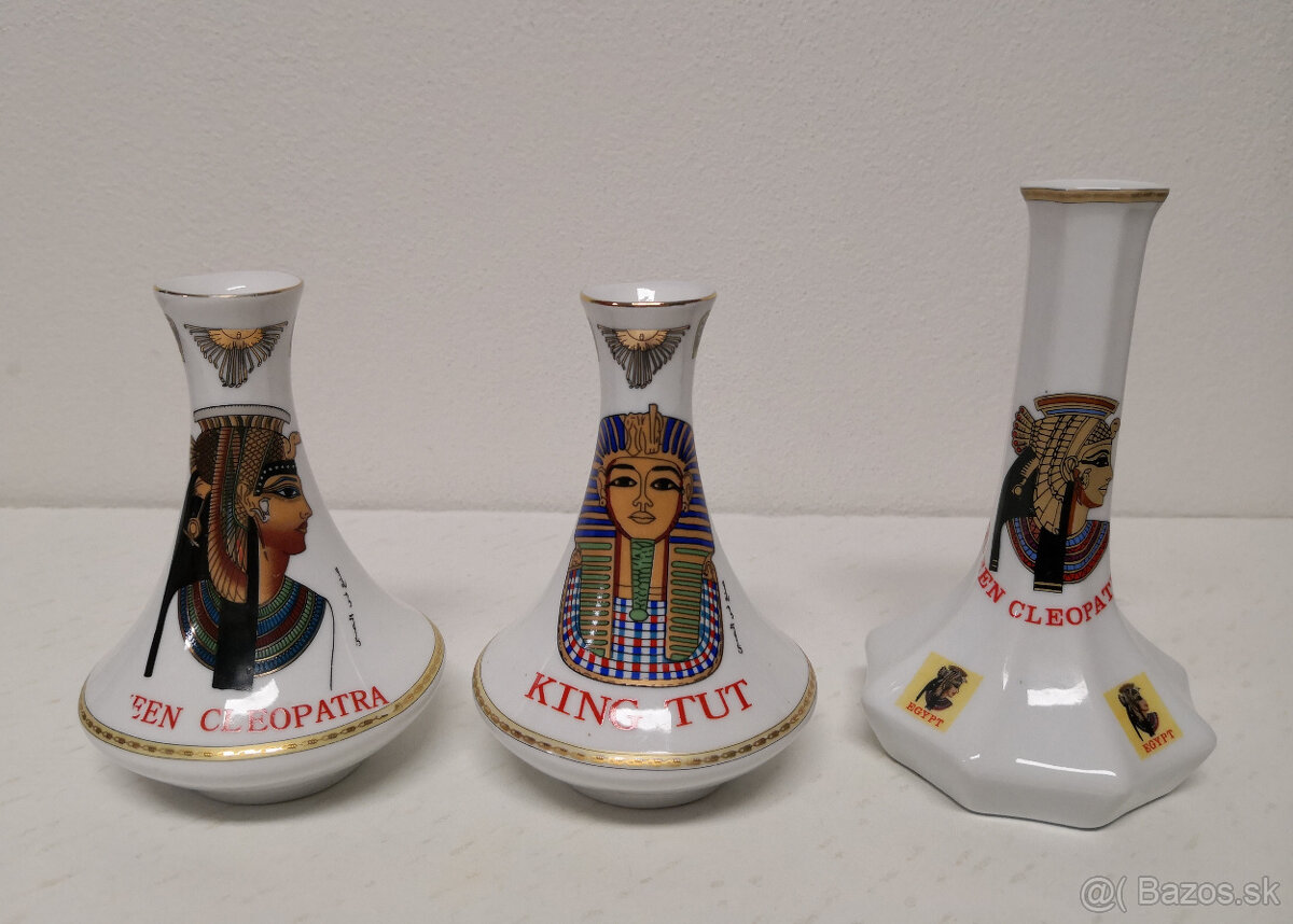 Porcelánové vázy s egyptským dizajnom