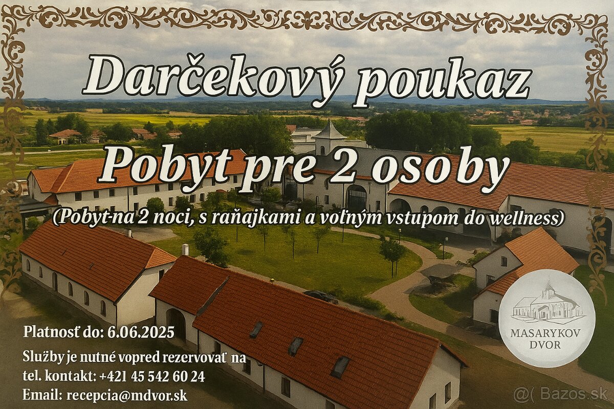 Pobyt na 2 noci s raňajkami v rezorte Masarykov Dvor