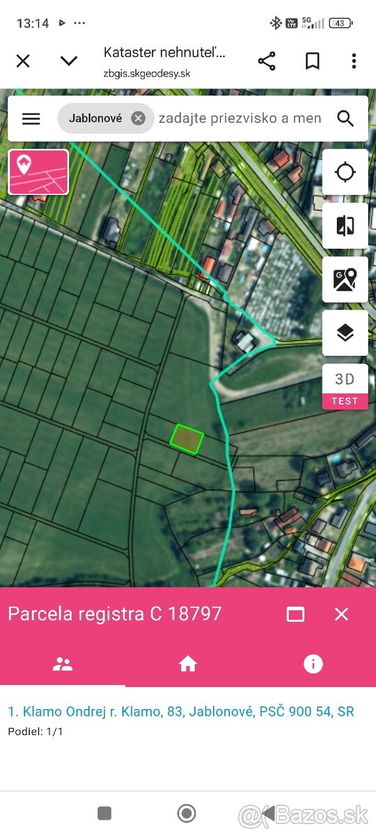 Predám stavebný pozemok v Jablonovom