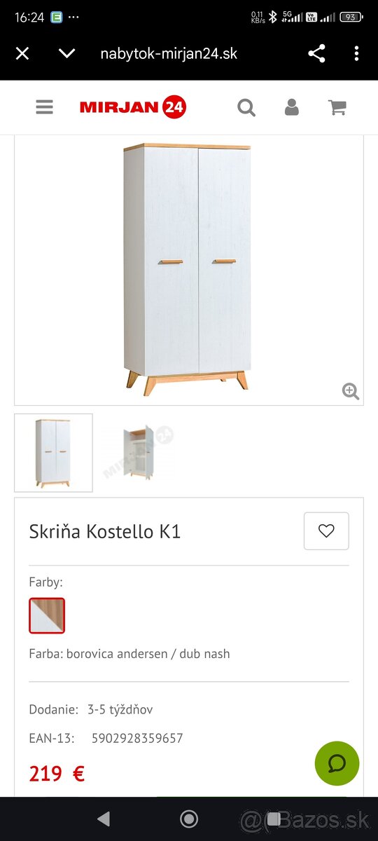 Skriňa Kastello K1 biela