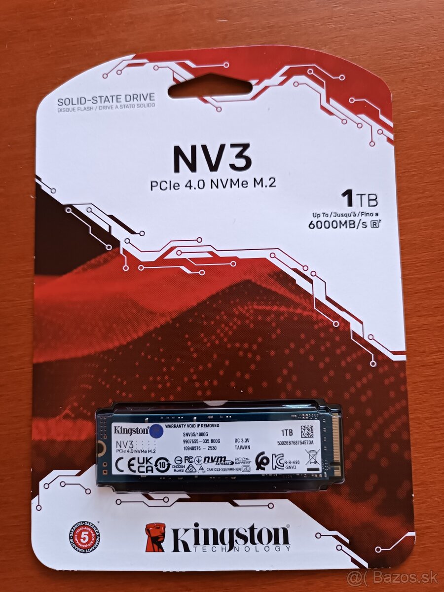 Kingston SSD NV3 PCIe NVMe M2. 8cm 1TB