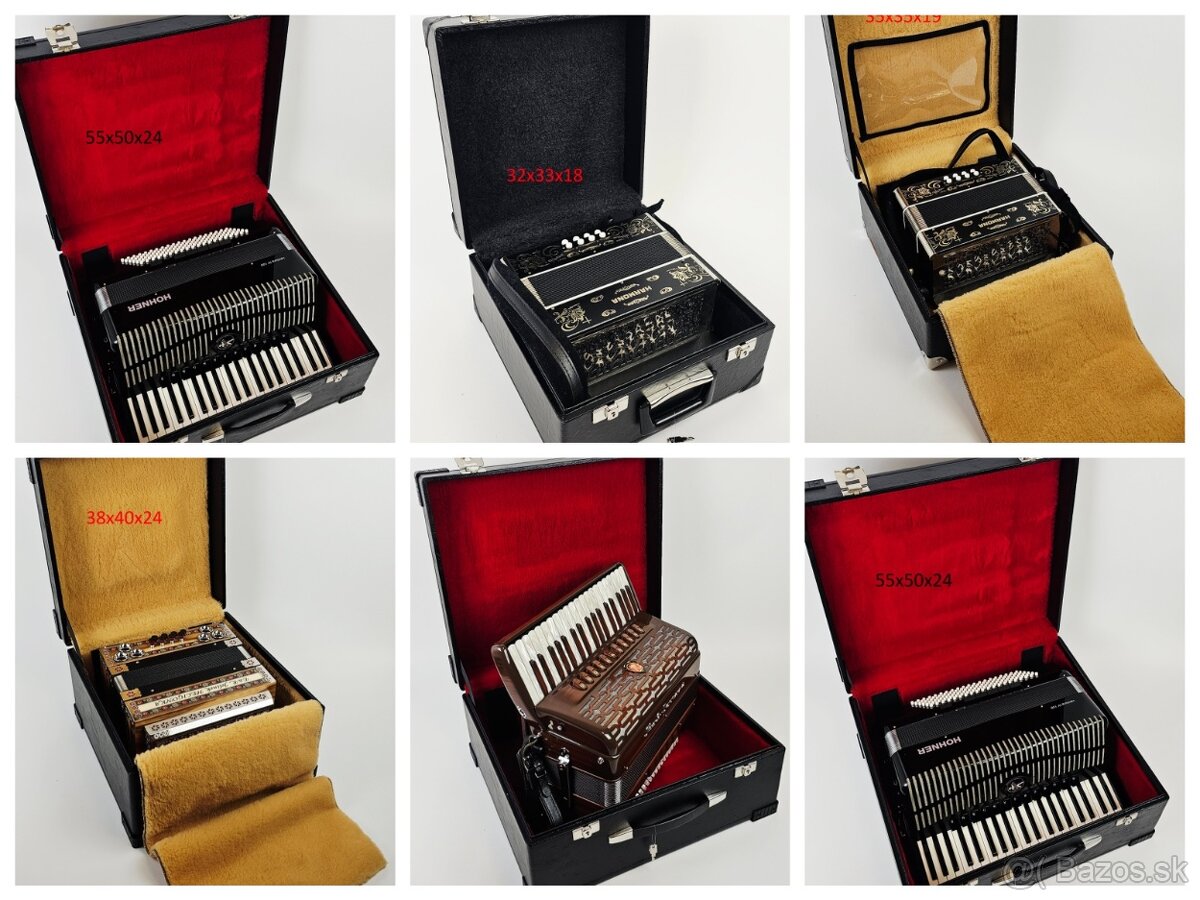 Nové kufre na akordeon heligonka Odolne, vysoka kvalita