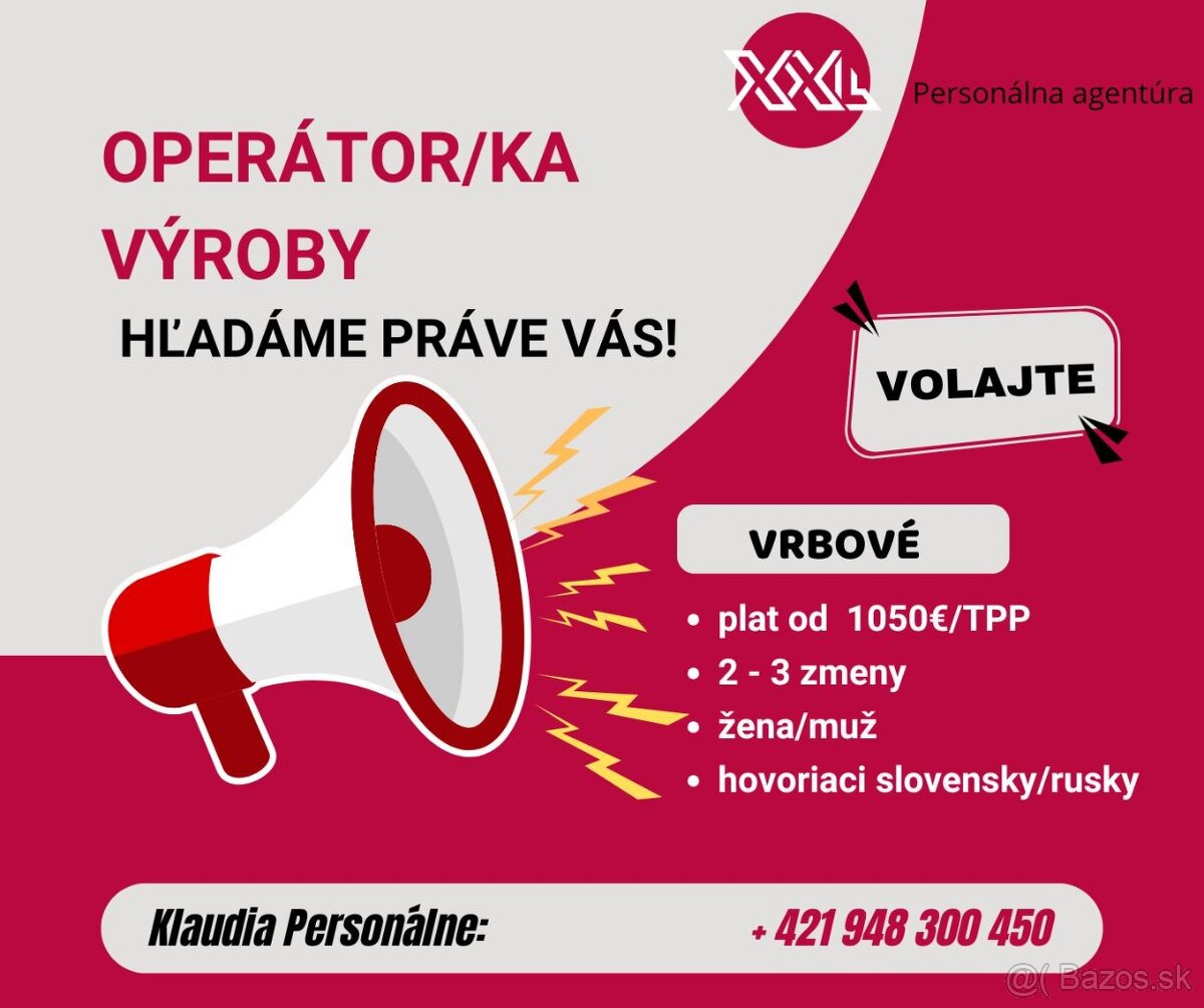 Operátor/ka výroby