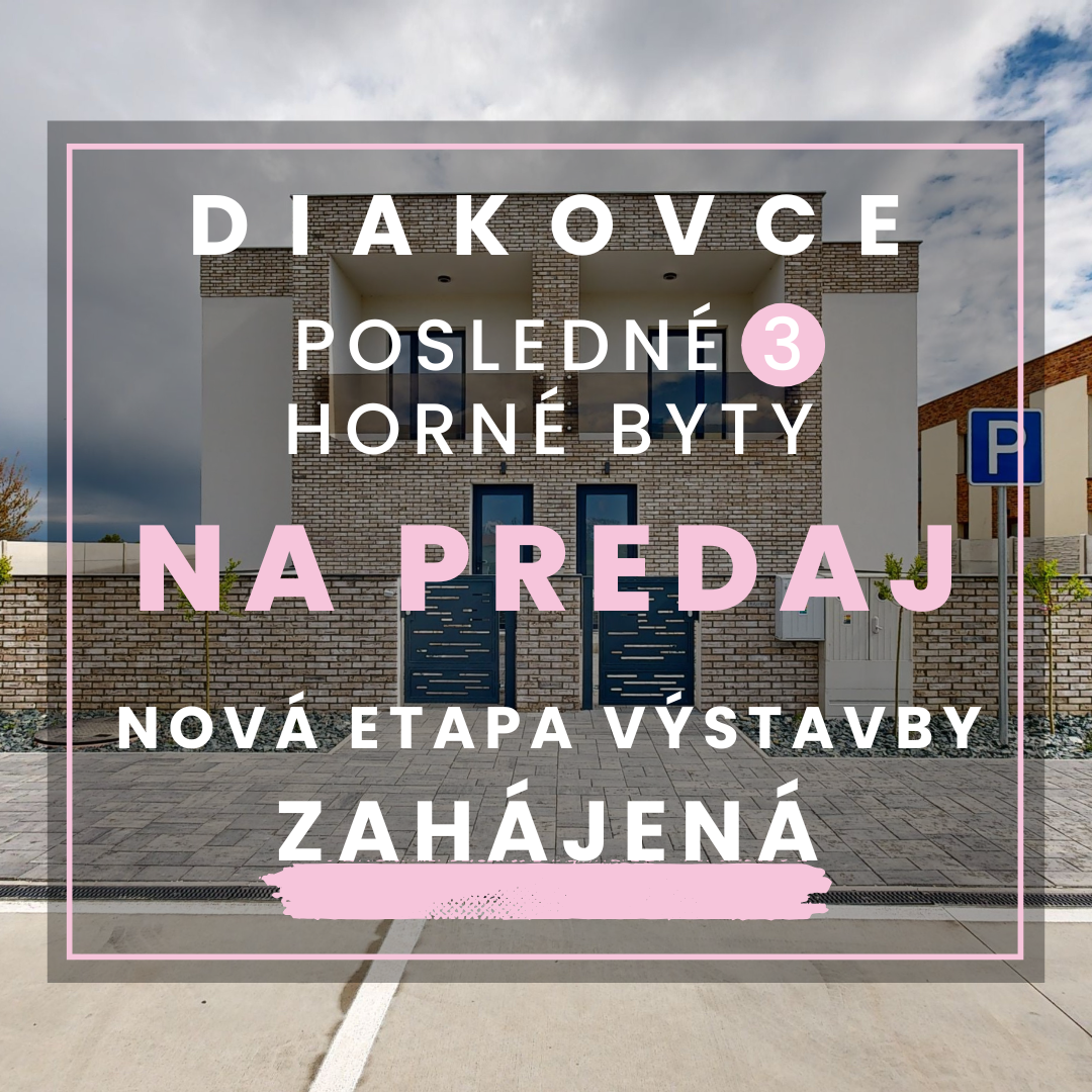 NOVOSTAVBA 3 - izbový byt + dve parkovacie miesta v cene