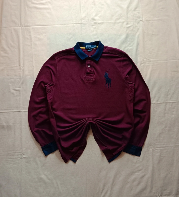 Polo Ralph Lauren bordová polokošeľa s dlhým rukávom tričko
