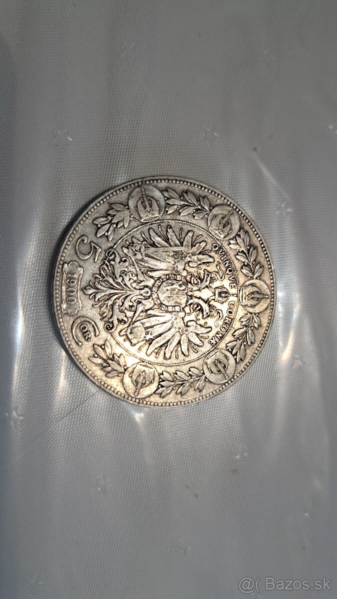 strieborná minca rakúsko-uhorsko 5korona Franc Jozef