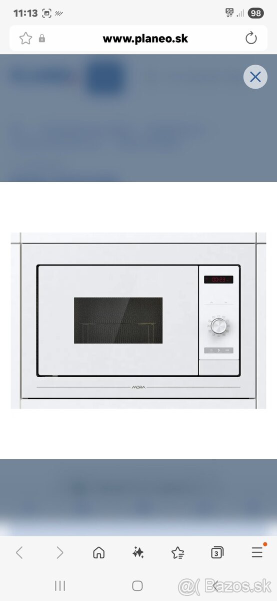 Vstavaná mikrovlnná rúra Mora