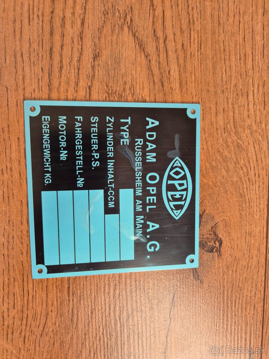 Štítok Opel predvojnový