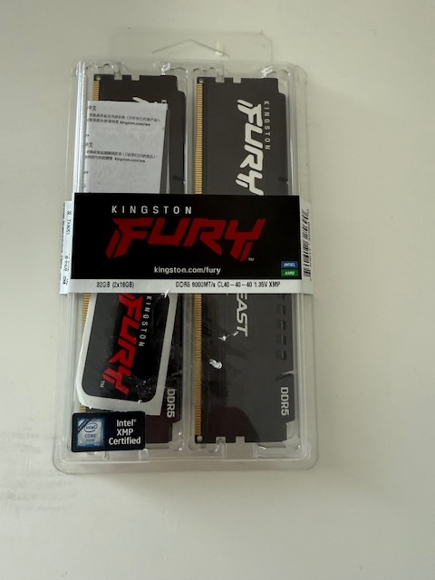 Kingston FURY Beast/ DDR5/ 32GB/ 6000MHz/ CL40/2x16GB