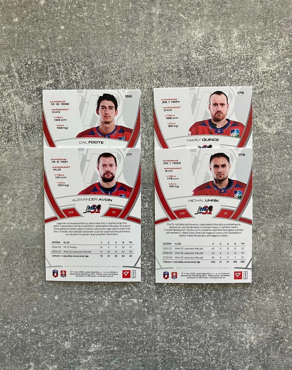 Hokejové kartičky TIPOS EXTRALIGA 2024/2025 base