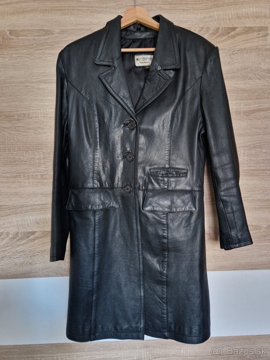 Damsky cierny kozeny kabat kcero 48