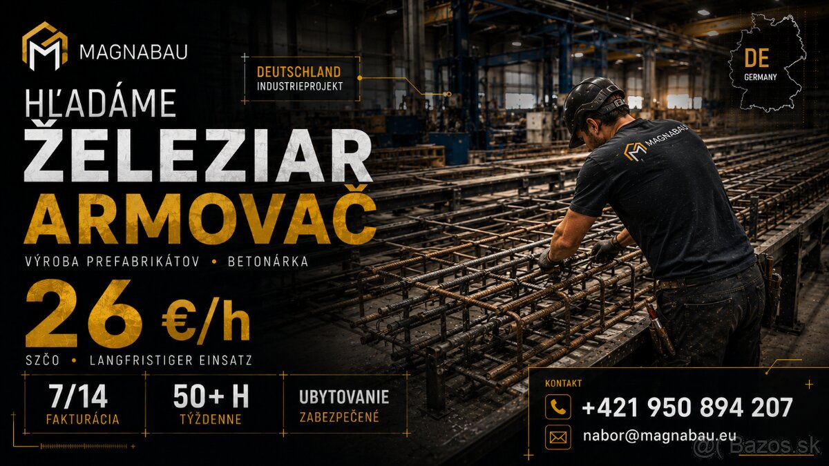 ŽELEZIAR / ARMOVAČ – NEMECKO | 26 €/HOD