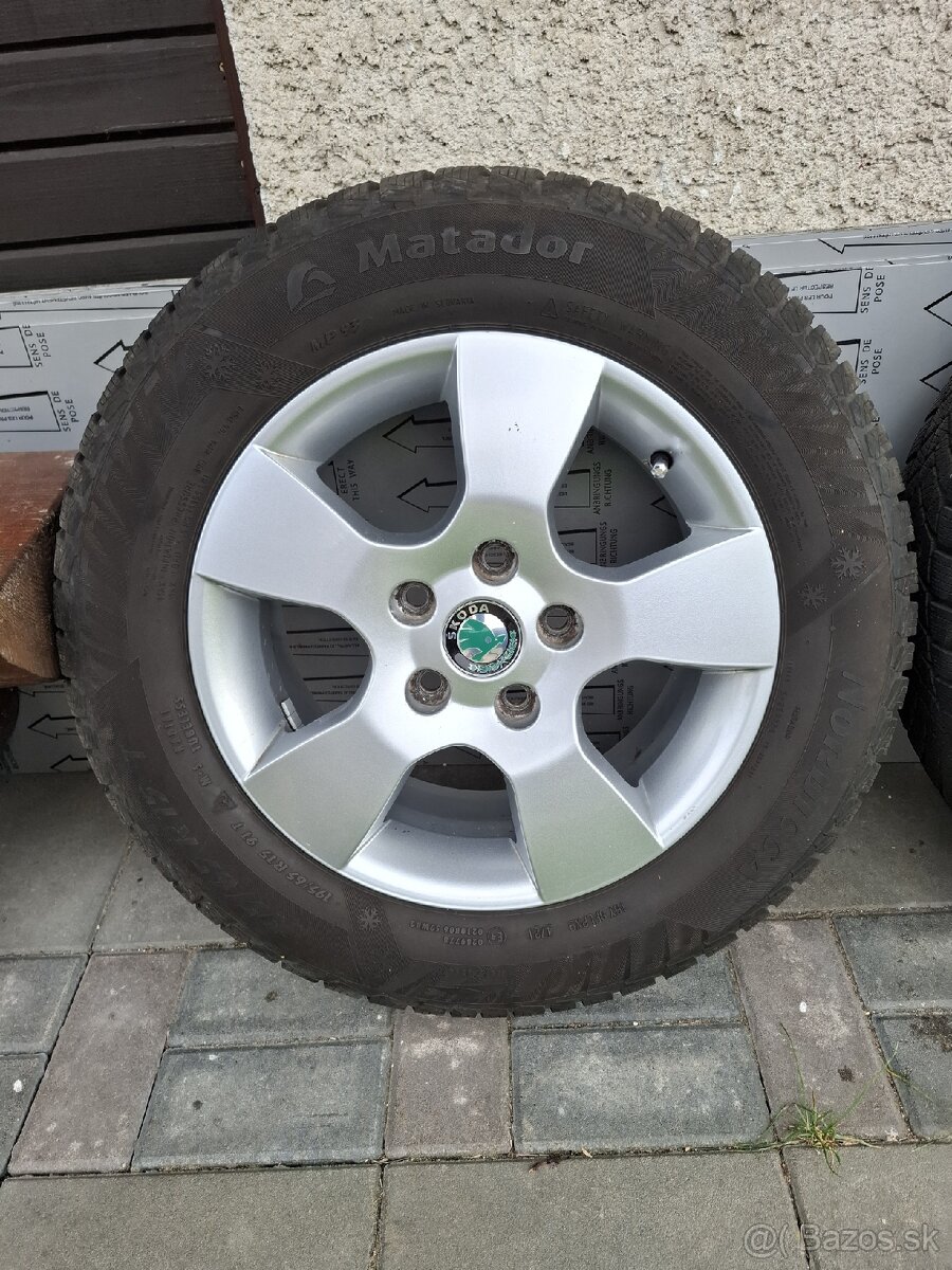Škoda Helios 5x112 r 15 zimné pneu 195/65