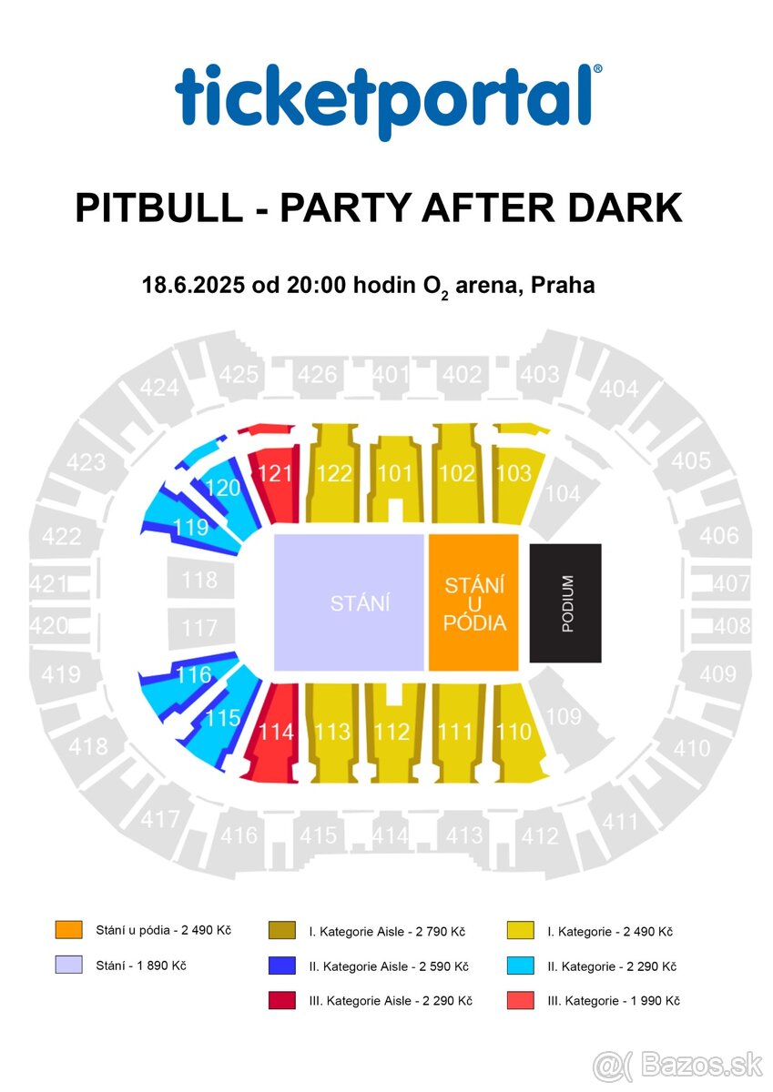 Pitbull party after dark tour Praha - sedenie