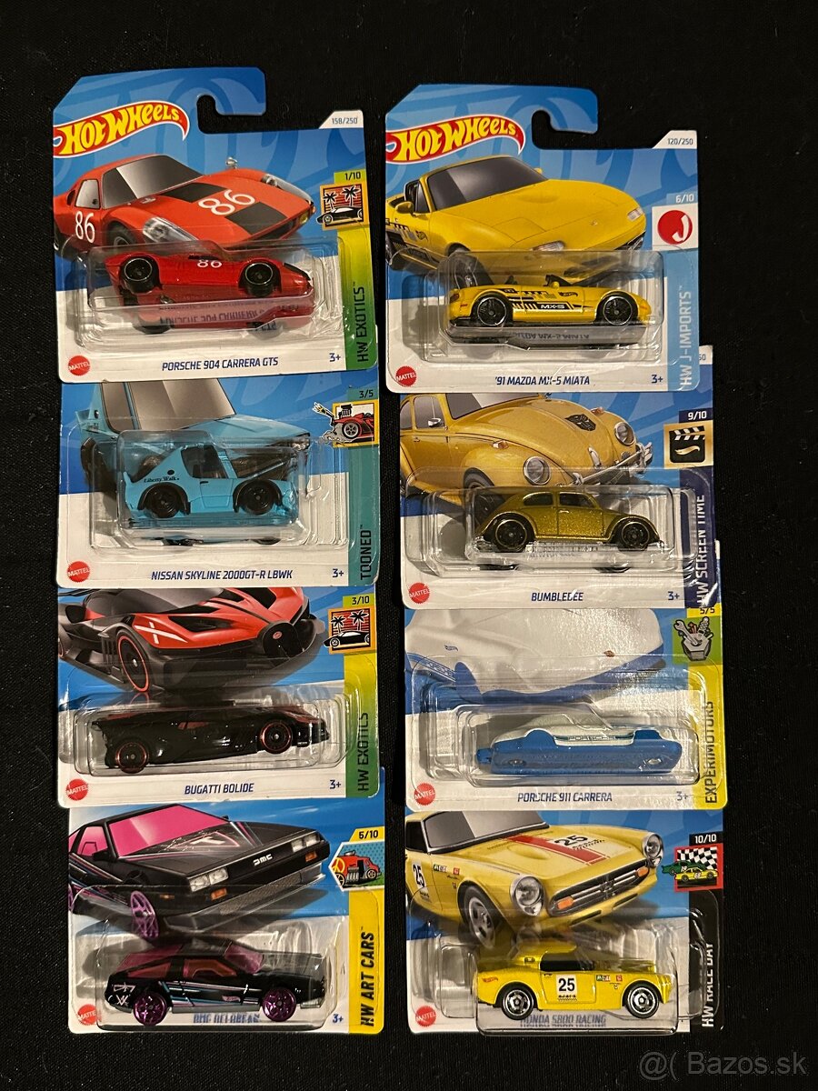 Hotwheels 8 kusov nové neotvorené