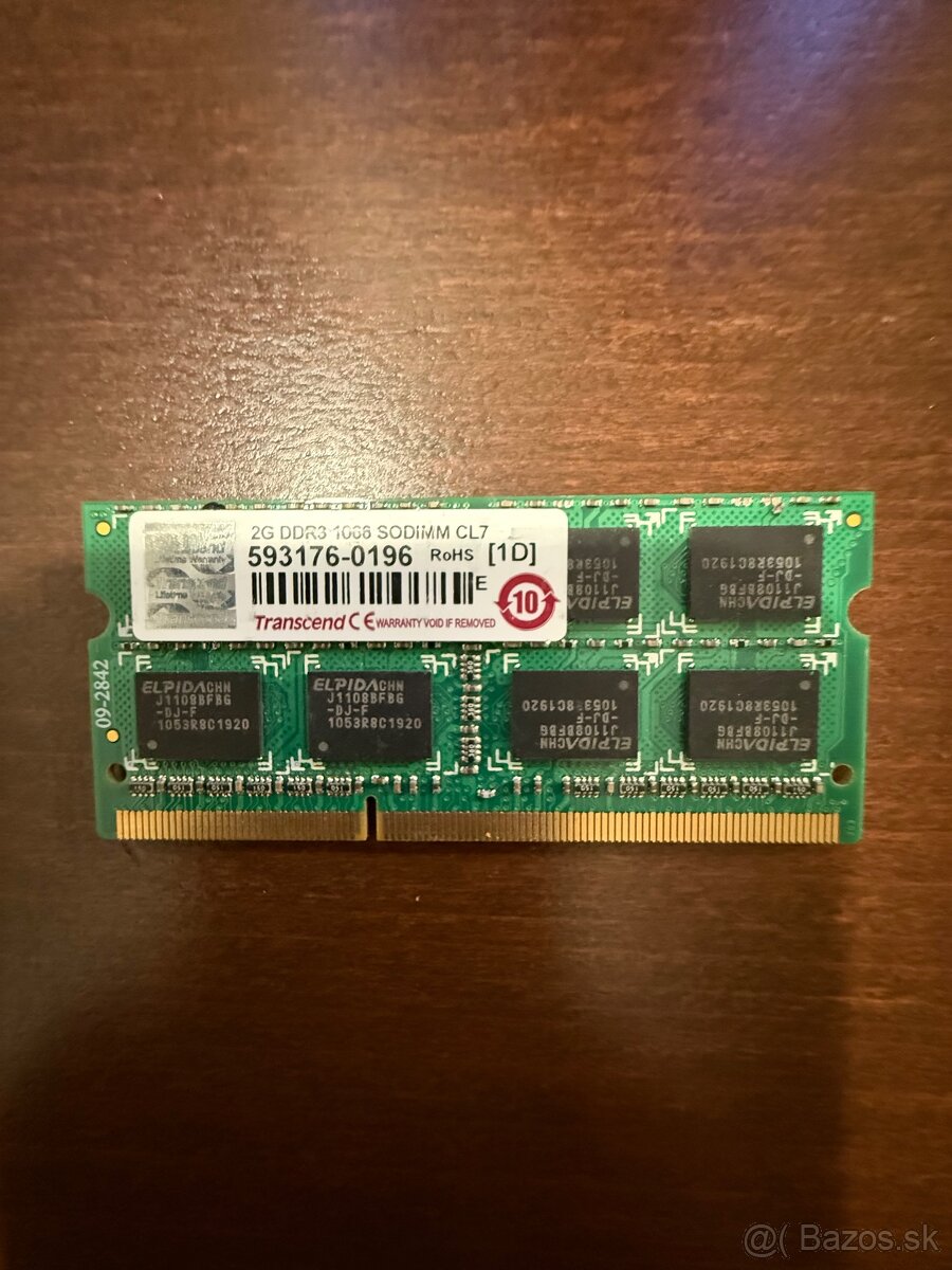 2GB DDR3 1066 MHz Transcend – notebook RAM
