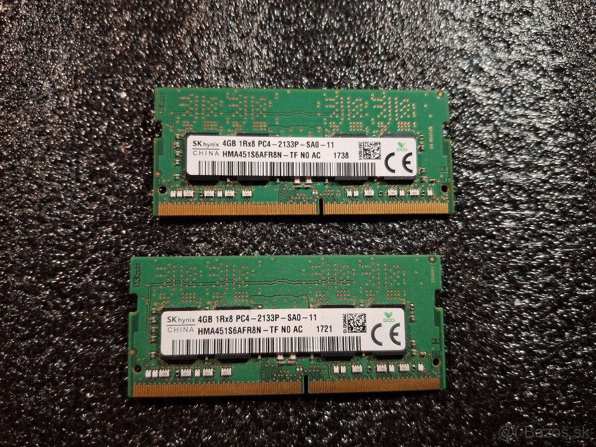set 2x 4GB ddr4 notebook SO / dimm